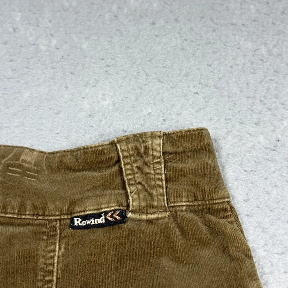 Rewind Corduroy Skirt Womens Size 11 Brown Juniors Short Flare Vintage Fairy